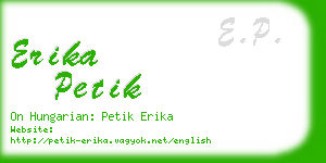 erika petik business card